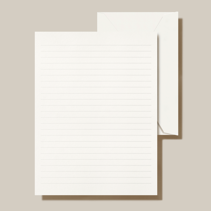 Crane Ruled Pearl White Half Sheet