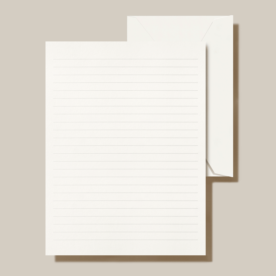 Crane Ruled Pearl White Half Sheet
