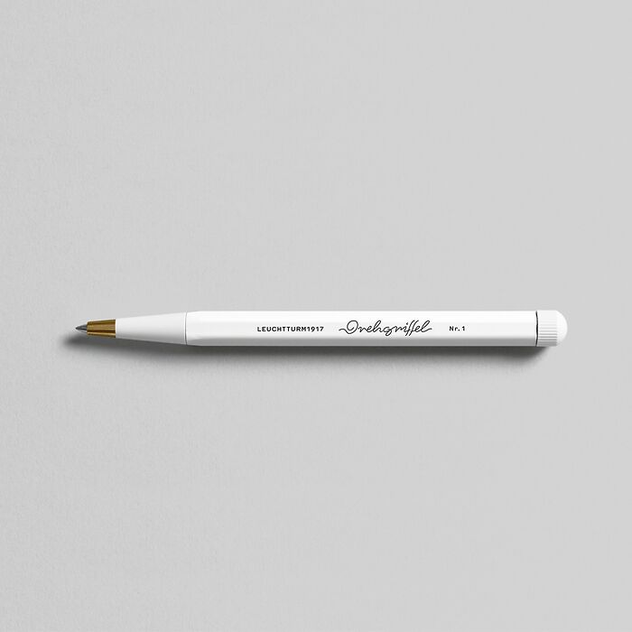 LEUCHTTURM1917 Drehgriffel Nr. 1 Black Gel Ink Ballpoint Pen - White
