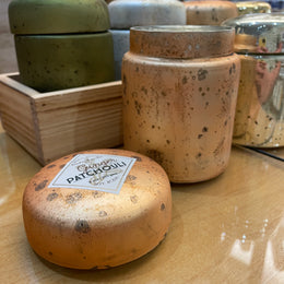 Mountain Fire Glass Candle - Ginger Patchouli