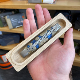 Laguiole Folding Knife - Cactus Wood and Blue Resin (10cm)