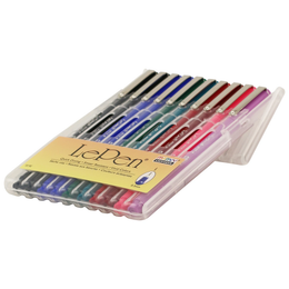 Le Pen Fine Felt Tip Marker Set - Basic Colors Collection (10 Pieces)
