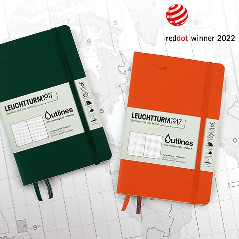LEUCHTTURM1917 Outlines Weather-Proof B6+ Dotted Notebook - Signal Orange