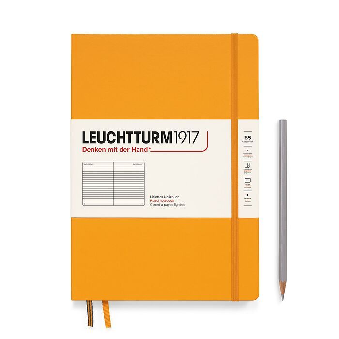 LEUCHTTURM1917 Notebook Hardcover Composition (B5), 219 p., ruled - Rising Sun Yellow