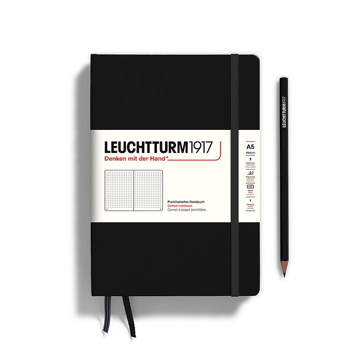 LEUCHTTURM1917 HC Notebook, Medium (A5), 251 p., Dotted - Black