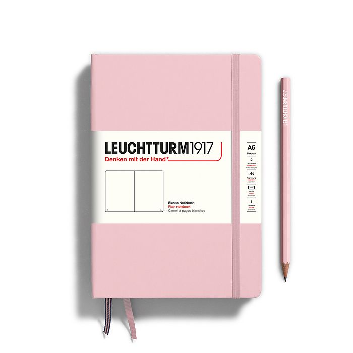 LEUCHTTURM1917 HC Notebook, Medium (A5), 251 p., Plain - Powder Pink