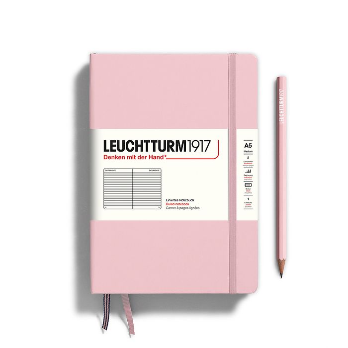 LEUCHTTURM1917 HC Notebook, Medium (A5), 251 p., Ruled - Powder Pink
