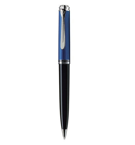 Pelikan Souverän K 805 Ballpoint - Black/Blue with Silver Trim