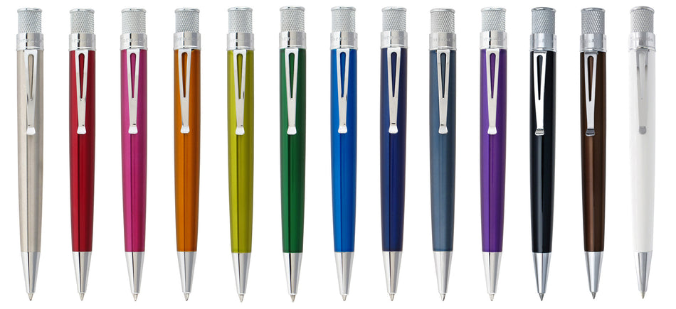Retro 1951 Tornado Rollerballs -Classic Lacquer with Chrome Trim - Orange